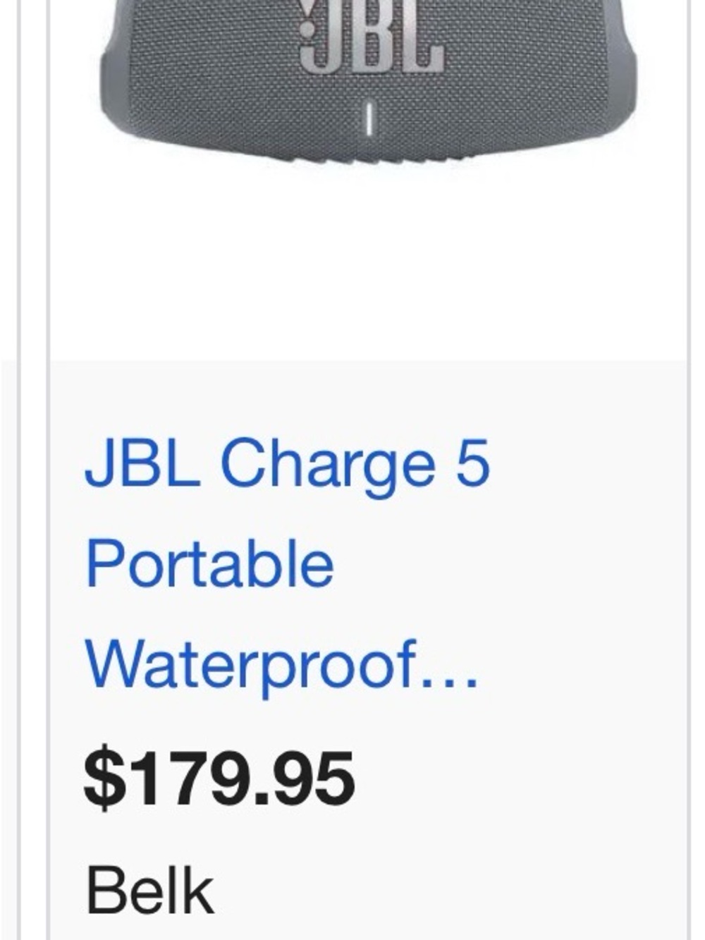 JBL Charge 5 Portable Speaker - Gray